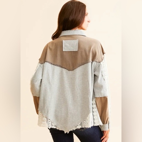 POL Brownish Button-Up Shirt/Shacket - Picture 2 of 9